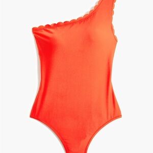 J Crew One-Shoulder Scalloped Swimsuit
